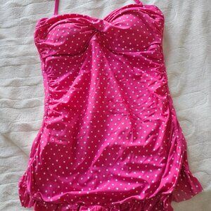 Darling Jantzen sz. 12 ladies one-piece pink and white swimsuit